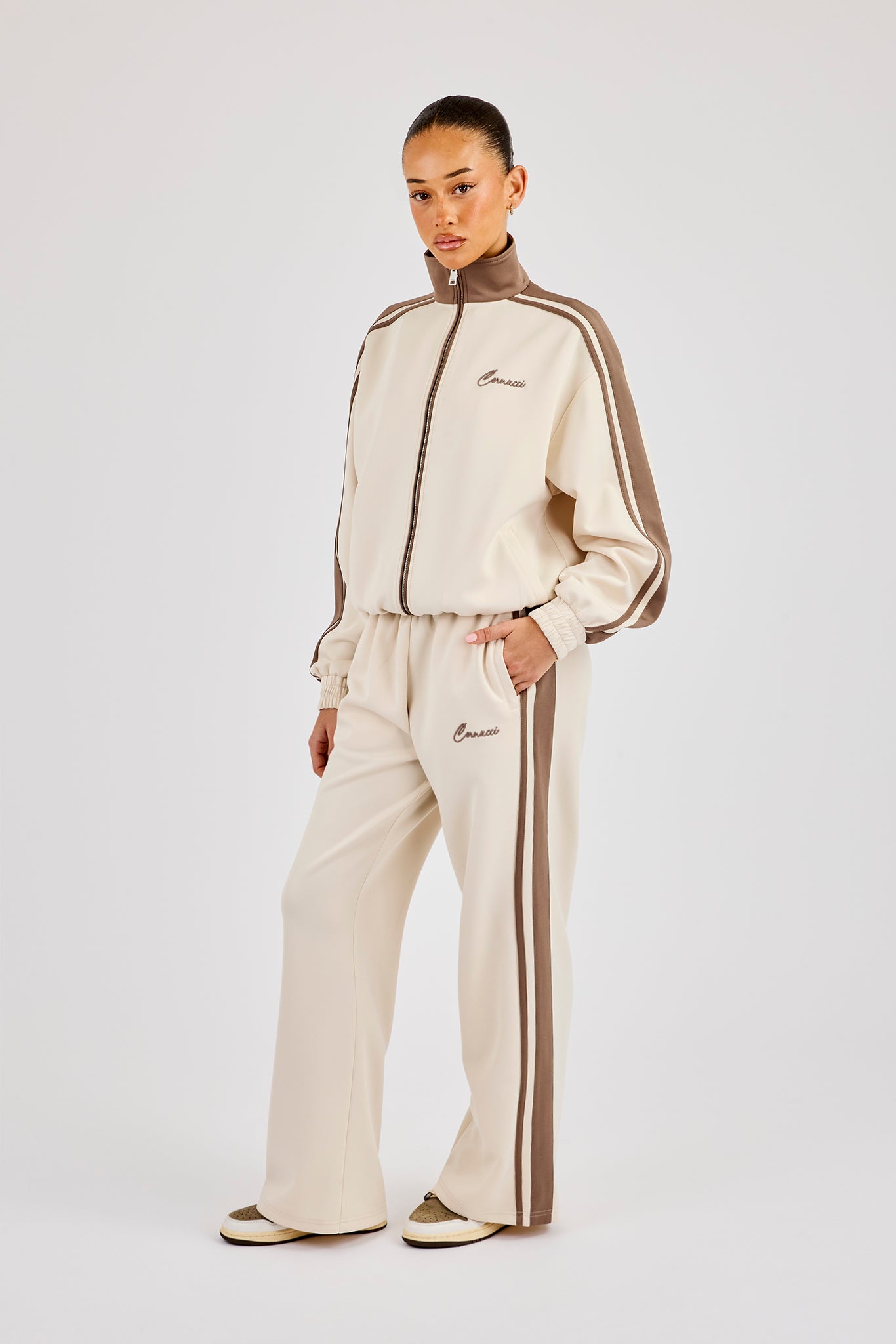 Taping Contrast Waistband Track Pant - Off White
